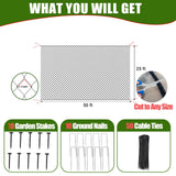 CITOOTY Bird Netting for Chicken Coop Run, 25x50 Ft Heavy Duty Poultry Netting with 2.4" Mesh, UV Resistant Black Net Garden Netting for Fruit Trees, Vegetable Plants, and Yard Protection