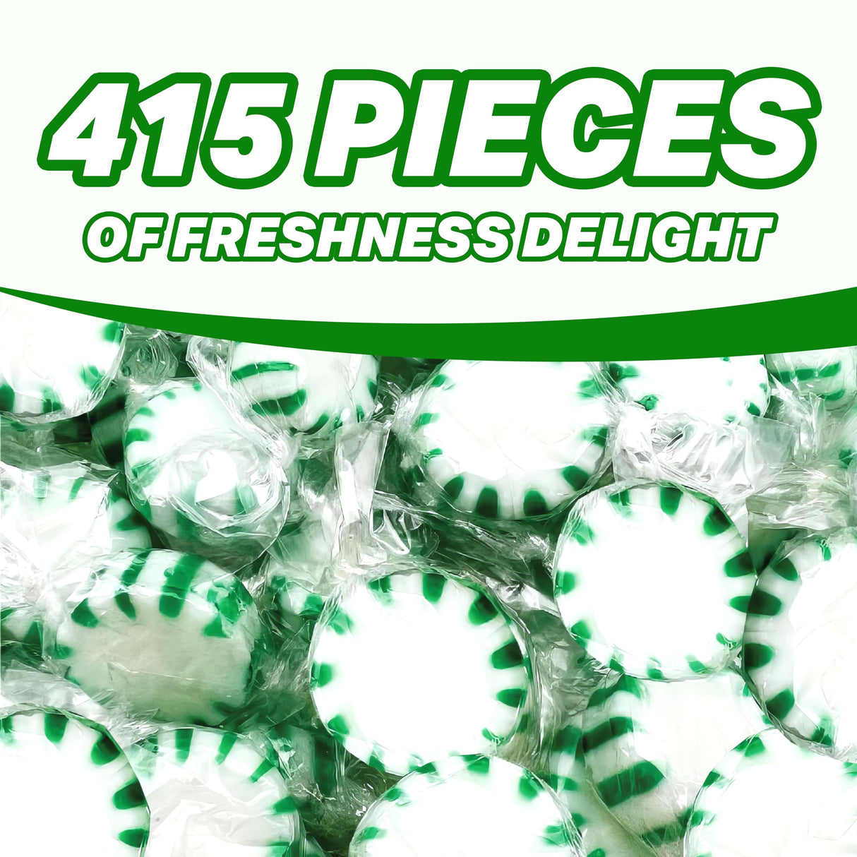 Starlight Mint Spearmint Candy - 5 Pounds Approx 415 Pieces Christmas Candy Bulk - Hard Candy Individually Wrapped - Christmas Sweets Ideal for Stocking Stuffer Candy - Bulk Candy Green Candies Old Fashioned Hard Christmas Candy - Breath Mints Bulk