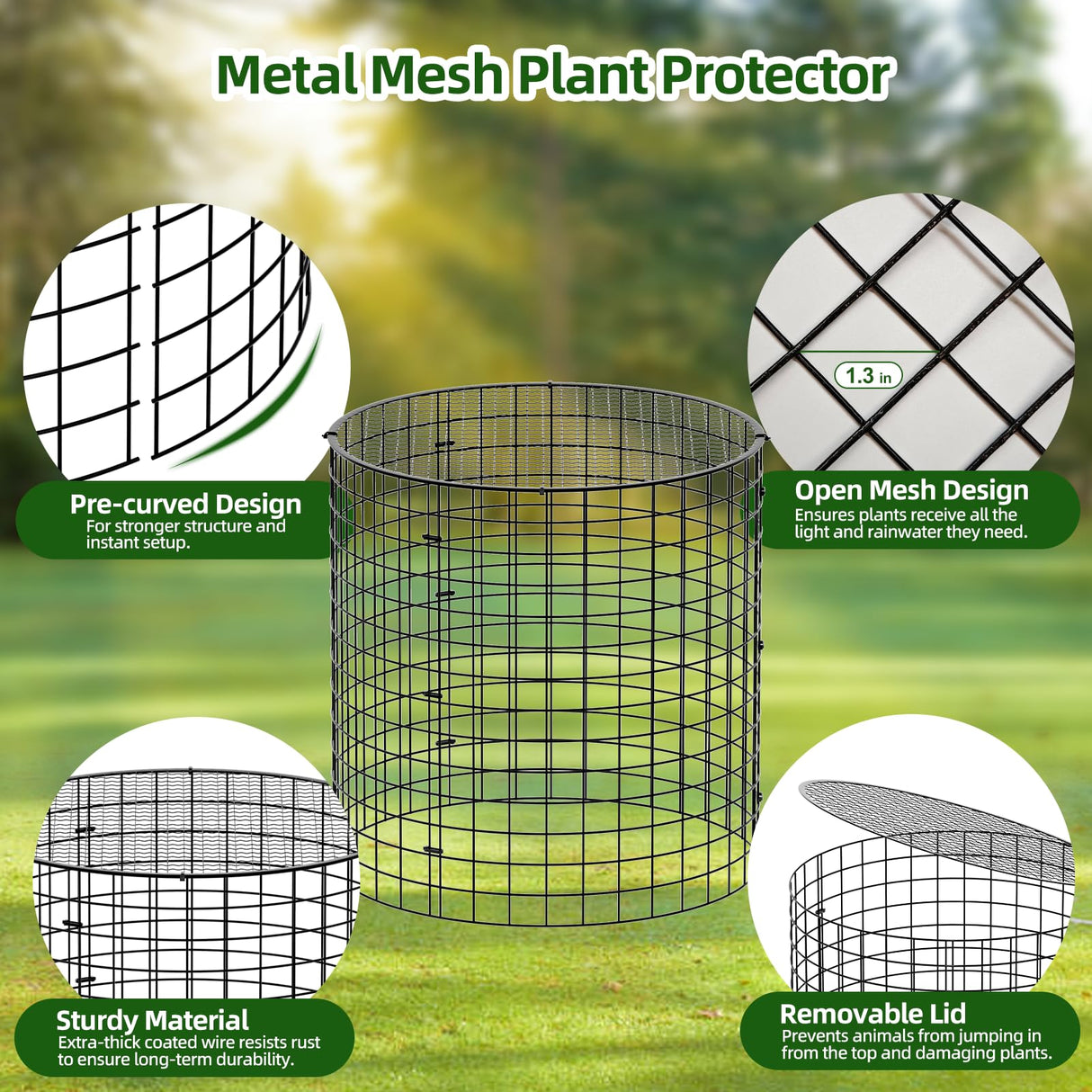 SPECILITE 10 Pack Plant Protector from Animals, 14"x16" Pre-Bent Wire Mesh