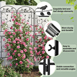 CL FUN Garden Trellis for Climbing Plants, 2 Pack 71x20 in Metal Lattice Panel with Black Coating, Tall Climbing Support for Rose Vines Clematis Flowers Vegetables Fruits - Plant Trellis Outdoor