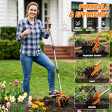GINMIC Hand Tiller Garden Cultivator, Garden Tiller with Upgrated Triangle Hoe and Adjustable Long Handle, 2-in-1 Weeder & Soil Aerator for Lawn Care, Cultivate, Plant, Reseed, Gardening Hand Tools