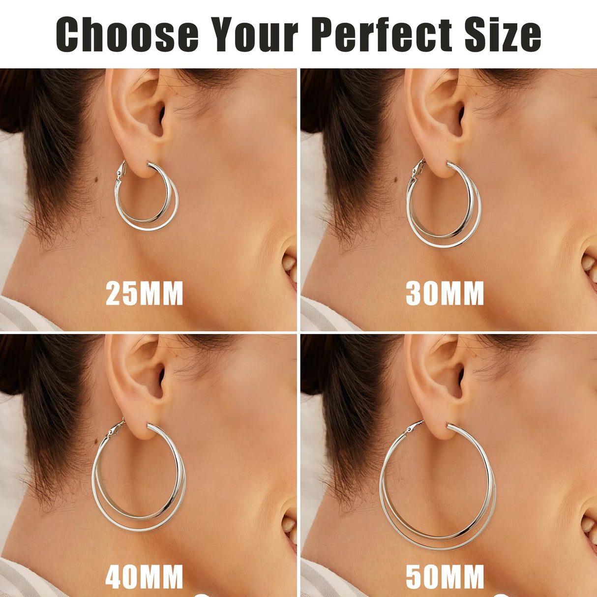 Gacimy Silver Criss Cross Hoop Earrings for Women, 25MM Small Hoops