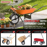 FEILOONG 4.80/4.00-8 Tire and Wheel, 14.5" Flat Free Wheelbarrow Tires