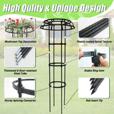 Quibbay Garden Trellis for Climbing Plants Outdoor, 65 Inch Mushroom Top Trellis for Climbing Plants, Plant Trellis Support for Potted Plants Climbing Vine Rose Clematis Vegetable Trellis, 2 Pack