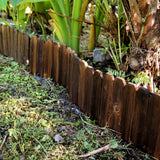 Mulctun Wood Garden Edging - 11.8" H X 47" L Sturdy Wooden Landscape Edging, Natural Flower Bed Edging Borders, Decorative Wooden Garden Fence for Yard Flower Bed Lawns Pathway Tree (2 Packs)