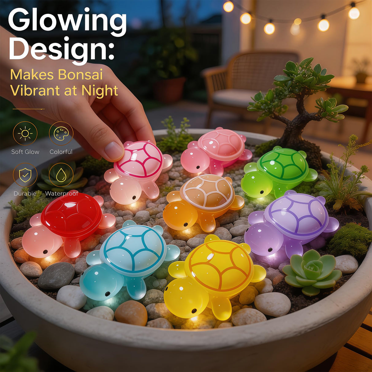 LIFCIUSO 30 Pcs Medium Glow in The Dark 3D Resin Turtles Miniature Garden Figurines,Accessories for Decorating DIY Dollhouse Fish Tank Fridge Wall Art, Safe, Durable, Non Fading