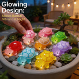 LIFCIUSO 30 Pcs Medium Glow in The Dark 3D Resin Turtles Miniature Garden Figurines,Accessories for Decorating DIY Dollhouse Fish Tank Fridge Wall Art, Safe, Durable, Non Fading