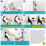 TAILI Shower Grab Bar 2 Pack Suction Grab Bars for Bathtubs and Showers, Heavy Duty Shower Handle Removable Shower Handrails for Seniors and Elderly, Bathroom Safety Grip No Drilling Waterproof, Black