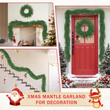 Christmas Cedar Garland for Staircase Real Touch Droopy Bendable Lifelike Faux Xmas Garlands for Decoration Christmas Green Pine Mantle Garland Thanksgiving Table Decorations Outdoor Indoor