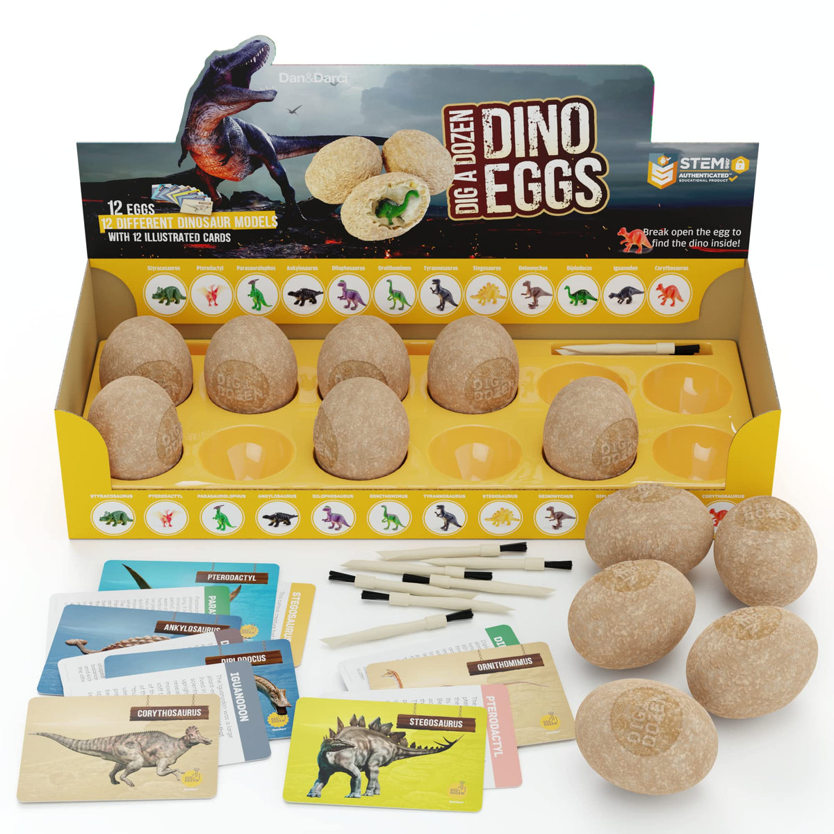 Dig a Dozen Dino Egg Kit for Kids - 12 Eggs & Surprise Dinosaurs
