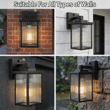 hameso Dusk to Dawn Outdoor Lighting, Waterproof Outdoor Porch Light with Tempered Glass, Outdoor Light Fixture for House Exterior Front Door Garage Patio