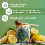 Strong + Sexy Fit Greens Powder, Green Juice Mix for Gut Health, Energy & Immune Support, Fruit and Veggies Supplement with Wheat Grass, Digestive Enzyme, Vitamin C, Electrolytes, Barley, 30 SVG