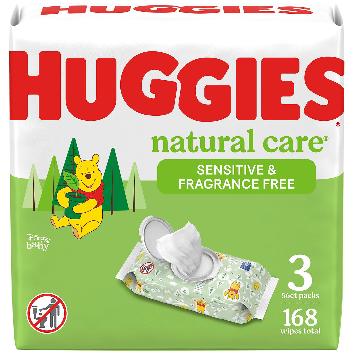 Huggies Natural Care Sensitive Baby Wipes, Unscented, Hypoallergenic, 99% Purified Water, 15 Flip-Top Packs (960 Wipes Total)