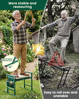 Saker 2026 Upgraded Garden Kneeler and Seat - Gardening Bench Gardening Stool with 500LB Heavy Duty Round-Tube Frame, Soft Kneeling Pad Foldable Support for Elderly, Gardening (Luxury Version)