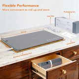 Warming Mat for Food, Electric Warming Tray for Parties Buffet, Graphene 3S Rapid Full-Surface Heating Mat with 8 Levels Adjustable Temp and 12 Hours Timer, Food Warming Pad with Bamboo Insulating Mat