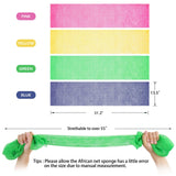Zerwhil 2 Pieces African Net Sponge, Authentic Real African Exfoliating Net Bath Sponge Wash Cloth Loofah Exfoliating, Body Back Scrubber for Shower, Nylon Exfoliating Washcloth Towel for All Skin