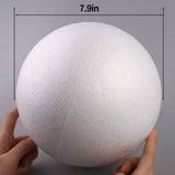 DIYASY 8’ Large White Foam Balls,2 Pack Giant Foam Balls,Smooth Solid Craft Balls for Christmas DIY Ornaments.