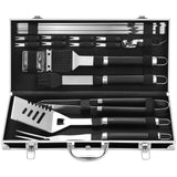 Grilljoy BBQ Accessories Grill Tools Set - 22PCS Stainless Steel Barbecue Grill Accessories for Outdoor Grill with Black Aluminum Case - Christmas Grilling Gifts for Men & Dad -Grill Tools Kit