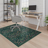 Anidaroel Floral Office Chair Mat for Hardwood & Tile Floor, 48"x60" Desk Chair Mat for Home Office, Under Desk Rug for Rolling Chair, Non Slip Computer Chair Mats, Low-Pile Carpet Protector Rug