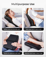 Boriwat Back Massager with Heat, 3D Kneading Massage Pillow for Back, Neck, Shoulder, Leg Pain Relief Deep Tissue, Gifts for Women Men Mom Dad
