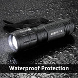 Lighting EVER LED Flashlights High Lumens, Small Flashlight, Waterproof, Adjustable Focus Flash Light for Outdoor, Emergency, Camping, AAA Batteries Included, 2 Pack