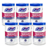 PURELL Foodservice Surface Sanitizing Wipes, Fragrance Free, 110 Count Canister, 7"x 10" Wipes (Pack of 6) - 9341-06