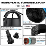 FOTING Sump Pump 1HP Clean/Dirty Submersible Water Pump,4600GPH Utility Pump Thermoplastic Electric Portable Transfer Water Pump for Swimming Pool Pond Basement with 10ft Power Cord,Auto