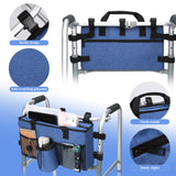 Walker Accessories for Folding Walker with Cup Holder,Pocket, Organizer Carry Storage Pouch Bag Buckle (Blue)