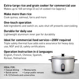 Panasonic Commercial Electric Rice Cooker, 208V Extra-Large Capacity 80-Cup (Cooked), 40-Cup (Uncooked) with One-Touch Operation - SR-GA721L - Silver