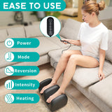 MASGRE Electric Foot Massager Machine with Heat, Shiatsu Kneading Feet and Calf Massagers for Relaxation, Plantar Fasciitis Relief, Deep Tissue Massage, Gifts for Mom & Dad, Wired Remote