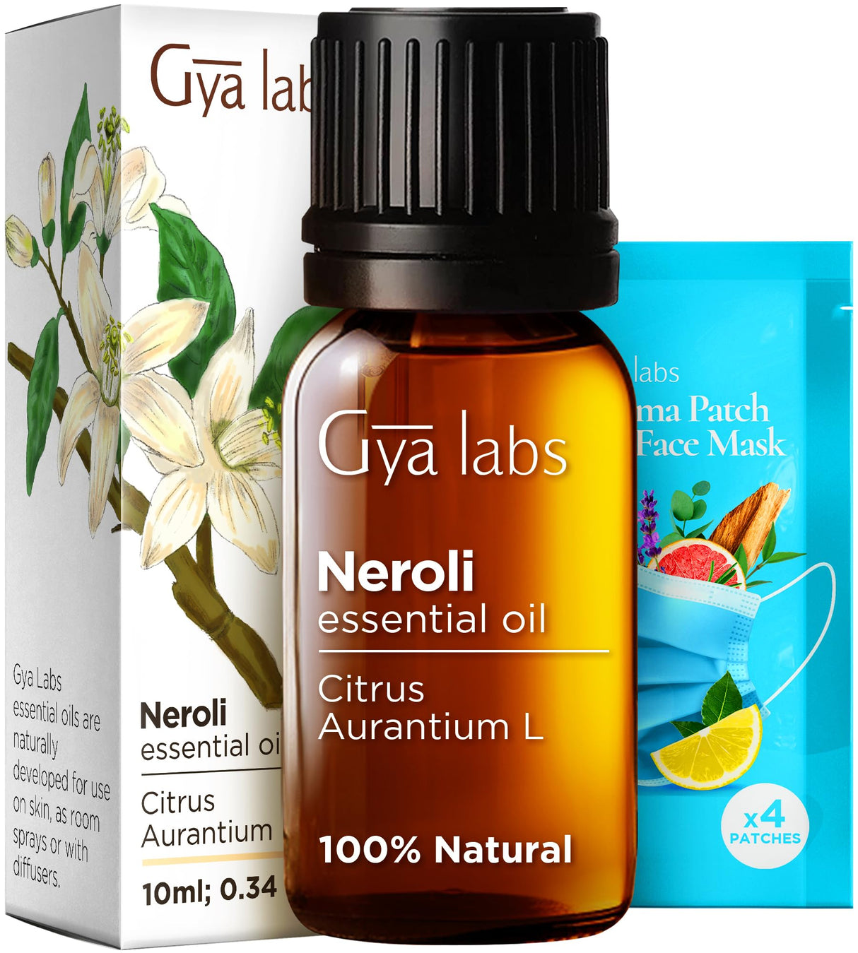 Gya Labs Neroli Essential Oil for Diffuser - 0.34 Fl Oz - 100% Pure Natural Fragrance Neroli Oil for Skin, Face, Aromatherapy & Candle Making - Freshly Floral Scent