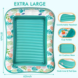 Inflatable Tanning Pool Lounger Float, Stonful 87" x 63" Pool Floats Adult with Pillow & Cup Holder, 4 in 1 Water Filled Inflatable Sun Tan Tub Tanning Bed Mat for Swimming Pool Backyard Beach (XXL)