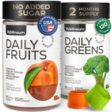 Super Fruit Super Greens Gummies for Adults - Daily Greens Vegetable Gummies for Immunity Health, Energy, Nutrient Balance - Fruits Blend 60 Count, Veggies Blend 60 Count - Sugar Free