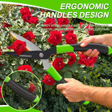 GARDENWORK Hedge Clippers Shears with Teflon Coated,High Carbon Steel Blades,Bush Cutters Trimmer with Comfort Grip Handles,Lightweight 16 in Garden Clippers for Gardening Yard