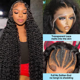 BJVT 30 Inch 13X6 Lace Front Wigs Human Hair 200 Density Deep Wave Lace Front Wigs Human Hair Pre Plucked Deep Curly Glueless Wigs Human Hair for Women