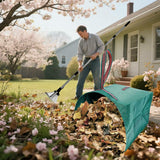 RISETEX Leaf Rake with 53 Gal Leaf Bags, Expandable Heavy Duty Metal Set