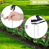 Pelopy 200 Pcs 1/2" Irrigation Drip Tubing Stakes 5 in J-Shaped Landscape Staples Garden Drip Line Stakes Soaker Hose Pins for Lawn Plant Yard Fence Ground Drips Systems, Sliver