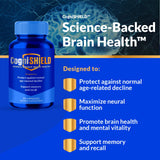 CogniSHIELD Brain Health Supplement - 60 Count - Support Strong Memory, Recall - Protect Against Normal Age-Related Cognitive Decline