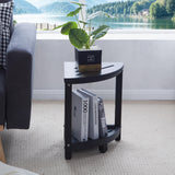 ONSGLM Shower Stool - Corner Bench Seat with HDPE Waterproof Shaving Legs, Baffle Storage Shelf, Indoor/Outdoor Use, Black