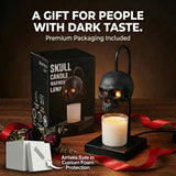Nomnu Skull Candle Warmer Lamp, Black Spooky Gothic Decor w/Timer & Dimmer