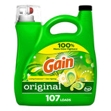 Gain + Aroma Boost Laundry Detergent Liquid, Original Scent, 107 Loads, 154 fl oz, HE Compatible Laundry Soap with Febreze and Oxi, Gain Laundry Detergent, Liquid Laundry Detergent