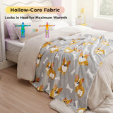 Bedsure Gentlesoft Corgi Blanket for Dog Lovers, Thick Warm Sherpa Throw Corgi Gifts for Women, Men, Kids, Teen Girls Boys, Teenage, Grandkids, Christmas Decor Winter Blanket with Dogs on it, 50"x60"