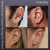 AOEDEJ G23 Titanium Hoop Earrings 18G Small Huggie Hoop Earrings