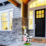 Honic Cow Goose Outfit Porch Cow Goose Clothes Fits 23" Cement Plastic Goose Statue for Outdoor Spring Garden Lawn Yard Patio Decor (Classic)