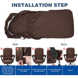 NeColorLife Office Chair Cover with Armrest Covers Stretchable - Zippered High Back Seat Cover for Extra Large Executive Desk Chairs, Big Tall Man(X-Large Size, Coffee)