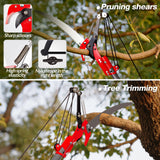 Pole Saw for Tree Trimming, 2-in-1 Tree Pruner with Saw & Pruning Scissors, 10FT Tree Trimmer, Quadruple Pulley System for High Branch Trimming, Yard, Garden & Orchard