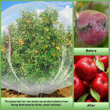 2PCS Large Fruit Tree Netting with Drawstring and Zipper, 6 x 6.6FT Blueberry Bush Netting Cover, Garden Bird Netting Plant Cover for Protect Plant Fruit Flower from Birds, Bugs, Cicadas, Insects