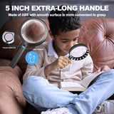 30X Charge Magnifier with Light, NUEYiO 4.33Inch Large Handheld Magnifying Glass with Light, 20 Daylight LEDs & Third Gear Dimming Lighted Magnifying Glass for Seniors Reading Inspection Coin Jewelry