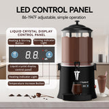 Vtsmax 10L/2.6Gal Commercial Hot Chocolate Machine Hot Drink Dispenser, 86-194°F Intelligent Temperature Control Hot Beverage Maker for Chocolate, Cocoa, Milk, Coffee, Juice, Black
