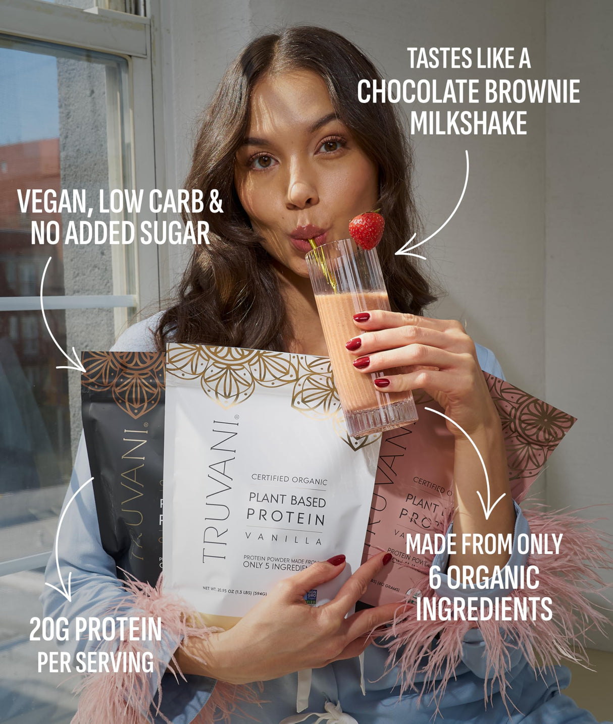 Truvani Vegan Pea Protein Powder | Chocolate | 20g Organic Plant Based Protein | 10 Servings | Keto | Gluten & Dairy Free | Low Carb | No Added Sugar